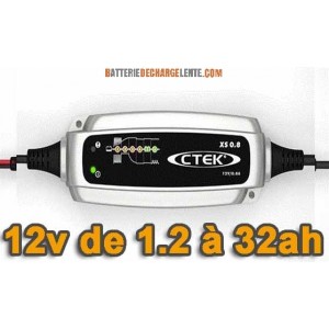 Chargeur batterie moto CTEK XS0.8A de 1.2 à 32 ah 
